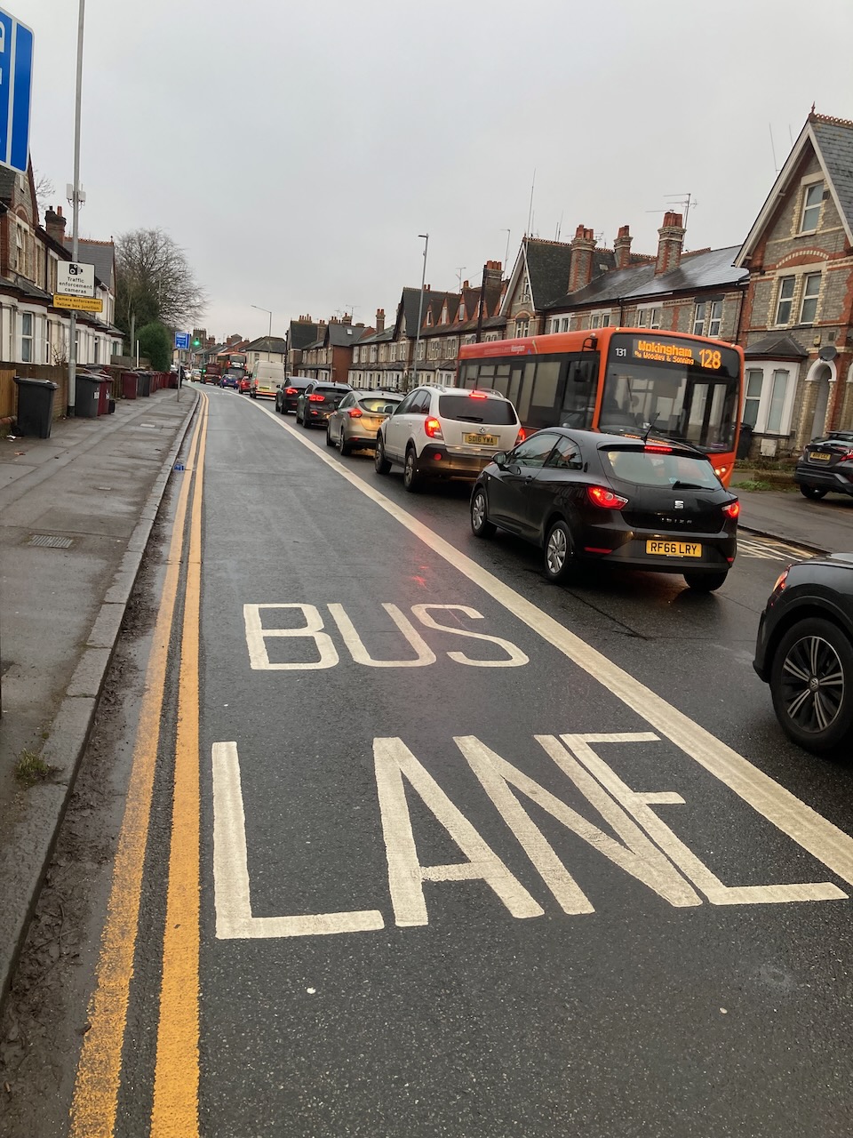 Bus Lane on London Road, Reading, UK